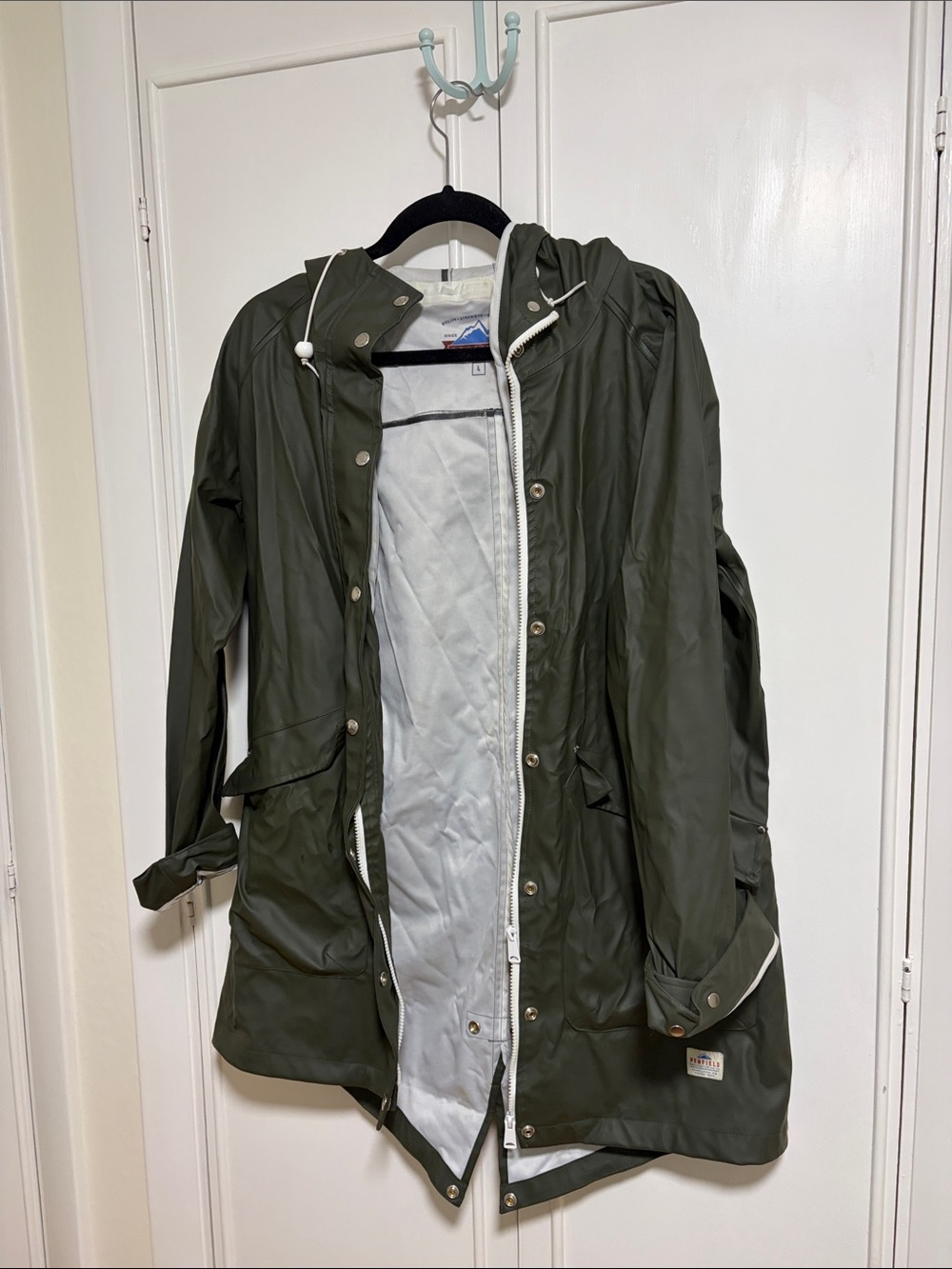 Penfield Olive Green Hooded Raincoat Jacket